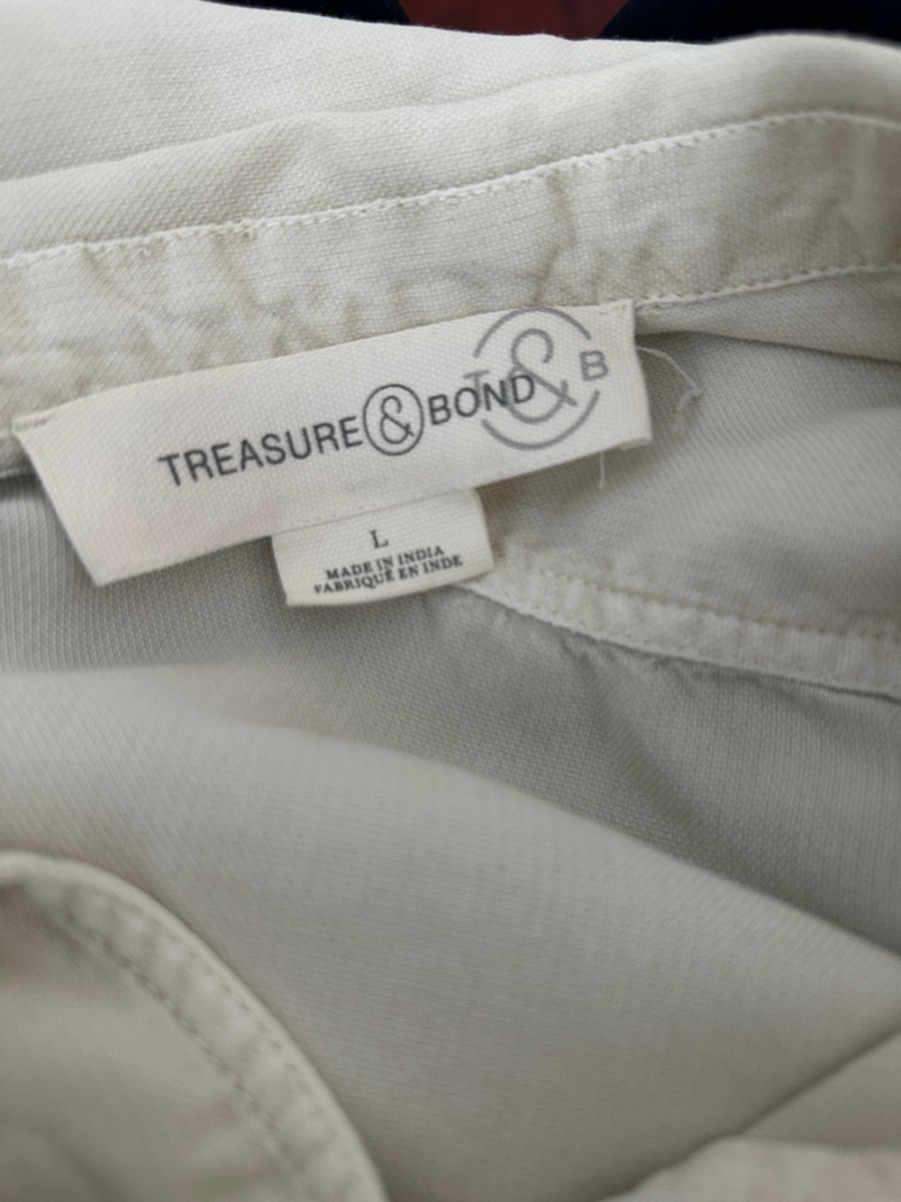 Thread & Supply Off-White Button-Front Utility Shacket Size Large - Picture 9 of 13